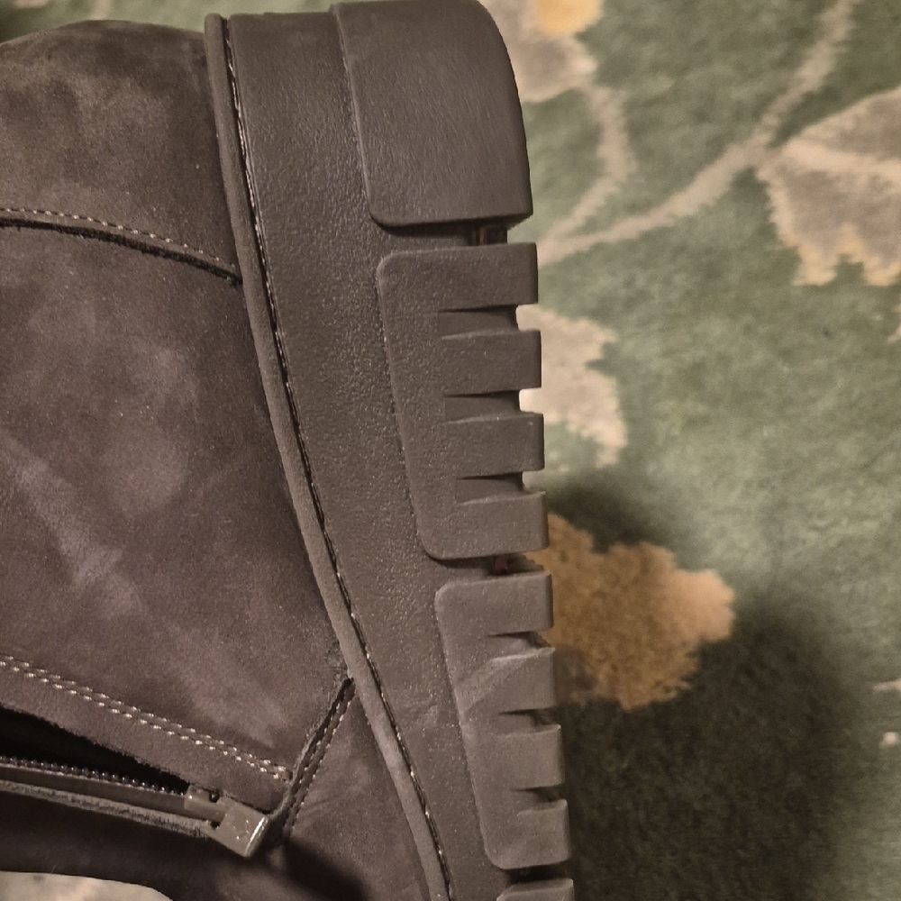 Women's Suede Side-Zip Ankle Boots - Gray - Picture 8 of 13